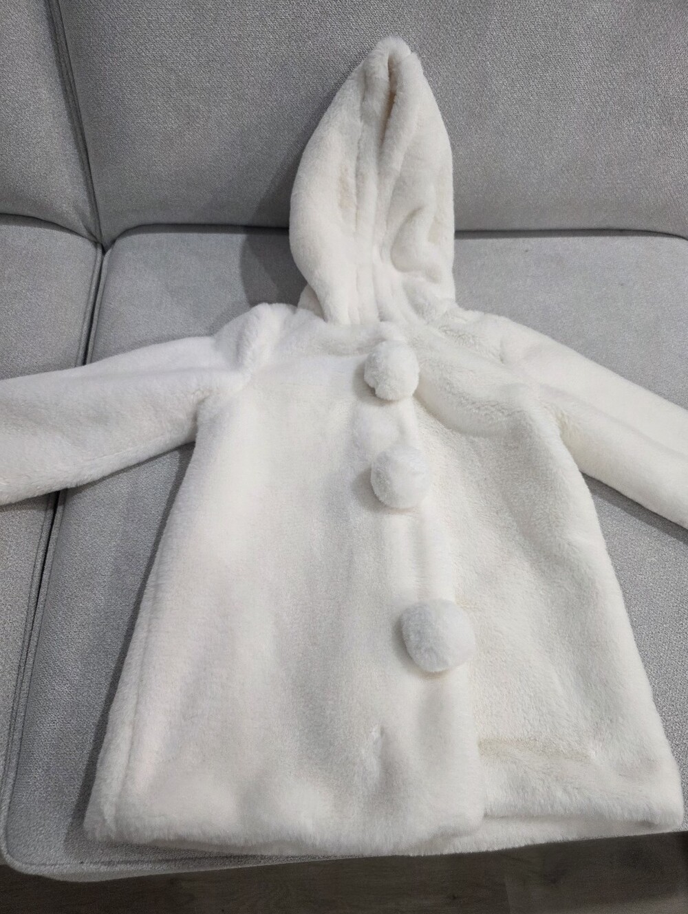 Cynthia Rowley Girls White Faux Fur Bunny Hood Coat Jacket 4T - Picture 3 of 14